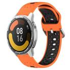 For Xiaomi MI Watch Color 2 22mm Breathable Two-Color Silicone Watch Band(Orange+Black) - 1