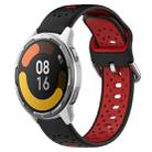 For Xiaomi MI Watch Color 2 22mm Breathable Two-Color Silicone Watch Band(Black+Red) - 1