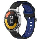 For Xiaomi MI Watch Color 2 22mm Breathable Two-Color Silicone Watch Band(Black+Blue) - 1