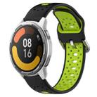 For Xiaomi MI Watch Color 2 22mm Breathable Two-Color Silicone Watch Band(Black+Lime Green) - 1
