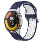 For Xiaomi MI Watch Color 2 22mm Breathable Two-Color Silicone Watch Band(Midnight Blue+White) - 1