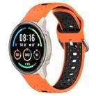 For Xiaomi MI Watch Sport 22mm Breathable Two-Color Silicone Watch Band(Orange+Black) - 1