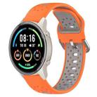 For Xiaomi MI Watch Sport 22mm Breathable Two-Color Silicone Watch Band(Orange+Grey) - 1