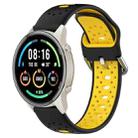 For Xiaomi MI Watch Sport 22mm Breathable Two-Color Silicone Watch Band(Black+Yellow) - 1