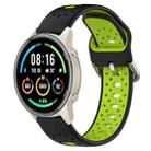 For Xiaomi MI Watch Sport 22mm Breathable Two-Color Silicone Watch Band(Black+Lime Green) - 1