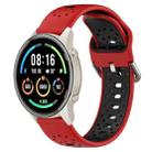 For Xiaomi MI Watch Sport 22mm Breathable Two-Color Silicone Watch Band(Red+Black) - 1