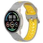 For Xiaomi MI Watch Sport 22mm Breathable Two-Color Silicone Watch Band(Grey+Yellow) - 1