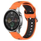 For Xiaomi MI Watch Color 22mm Breathable Two-Color Silicone Watch Band(Orange+Black) - 1