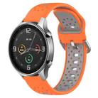 For Xiaomi MI Watch Color 22mm Breathable Two-Color Silicone Watch Band(Orange+Grey) - 1