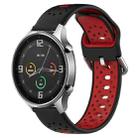 For Xiaomi MI Watch Color 22mm Breathable Two-Color Silicone Watch Band(Black+Red) - 1