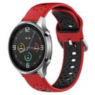 For Xiaomi MI Watch Color 22mm Breathable Two-Color Silicone Watch Band(Red+Black) - 1
