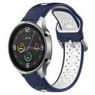 For Xiaomi MI Watch Color 22mm Breathable Two-Color Silicone Watch Band(Midnight Blue+White) - 1