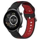 For Xiaomi Haylou RT2 LS10 22mm Breathable Two-Color Silicone Watch Band(Black+Red) - 1