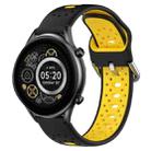 For Xiaomi Haylou RT2 LS10 22mm Breathable Two-Color Silicone Watch Band(Black+Yellow) - 1