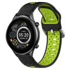 For Xiaomi Haylou RT2 LS10 22mm Breathable Two-Color Silicone Watch Band(Black+Lime Green) - 1