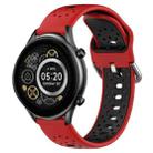 For Xiaomi Haylou RT2 LS10 22mm Breathable Two-Color Silicone Watch Band(Red+Black) - 1