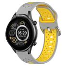 For Xiaomi Haylou RT2 LS10 22mm Breathable Two-Color Silicone Watch Band(Grey+Yellow) - 1