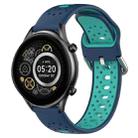 For Xiaomi Haylou RT2 LS10 22mm Breathable Two-Color Silicone Watch Band(Blue+Teal) - 1