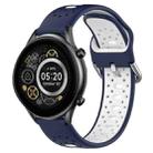 For Xiaomi Haylou RT2 LS10 22mm Breathable Two-Color Silicone Watch Band(Midnight Blue+White) - 1