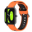 For  Xiaomi Haylou RS4 LS12 22mm Breathable Two-Color Silicone Watch Band(Orange+Black) - 1
