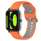 For  Xiaomi Haylou RS4 LS12 22mm Breathable Two-Color Silicone Watch Band(Orange+Grey) - 1