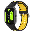 For  Xiaomi Haylou RS4 LS12 22mm Breathable Two-Color Silicone Watch Band(Black+Yellow) - 1