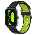 For  Xiaomi Haylou RS4 LS12 22mm Breathable Two-Color Silicone Watch Band(Black+Lime Green) - 1