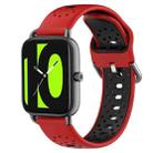 For  Xiaomi Haylou RS4 LS12 22mm Breathable Two-Color Silicone Watch Band(Red+Black) - 1