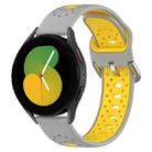 For Amazfit GTR 4 22mm Breathable Two-Color Silicone Watch Band(Grey+Yellow) - 1