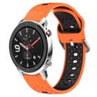 For Amazfit GTR 4 Pro 22mm Breathable Two-Color Silicone Watch Band(Orange+Black) - 1