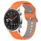 For Amazfit GTR 4 Pro 22mm Breathable Two-Color Silicone Watch Band(Orange+Grey) - 1