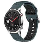 For Amazfit GTR 4 Pro 22mm Breathable Two-Color Silicone Watch Band(Olive Green+Black) - 1