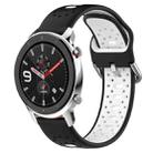 For Amazfit GTR 4 Pro 22mm Breathable Two-Color Silicone Watch Band(Black+White) - 1