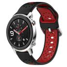 For Amazfit GTR 4 Pro 22mm Breathable Two-Color Silicone Watch Band(Black+Red) - 1