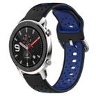 For Amazfit GTR 4 Pro 22mm Breathable Two-Color Silicone Watch Band(Black+Blue) - 1