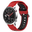 For Amazfit GTR 4 Pro 22mm Breathable Two-Color Silicone Watch Band(Red+Black) - 1