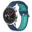 For Amazfit GTR 4 Pro 22mm Breathable Two-Color Silicone Watch Band(Blue+Water Duck) - 1