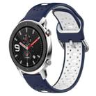 For Amazfit GTR 4 Pro 22mm Breathable Two-Color Silicone Watch Band(Midnight Blue+White) - 1