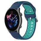 For Amazfit GTR 3 22mm Breathable Two-Color Silicone Watch Band(Blue+Water Duck) - 1