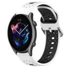 For Amazfit GTR 3 Pro 22mm Breathable Two-Color Silicone Watch Band(White+Black) - 1