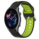 For Amazfit GTR 3 Pro 22mm Breathable Two-Color Silicone Watch Band(Black+Lime Green) - 1