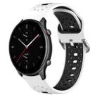 For Amazfit GTR 2e 22mm Breathable Two-Color Silicone Watch Band(White+Black) - 1