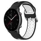 For Amazfit GTR 2e 22mm Breathable Two-Color Silicone Watch Band(Black+White) - 1