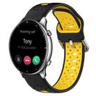 For Amazfit GTR 2 22mm Breathable Two-Color Silicone Watch Band(Black+Yellow) - 1