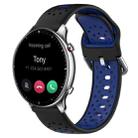 For Amazfit GTR 2 22mm Breathable Two-Color Silicone Watch Band(Black+Blue) - 1