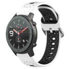 For Amazfit GTR 47mm 22mm Breathable Two-Color Silicone Watch Band(White+Black) - 1