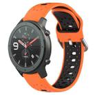 For Amazfit GTR 47mm 22mm Breathable Two-Color Silicone Watch Band(Orange+Black) - 1