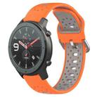 For Amazfit GTR 47mm 22mm Breathable Two-Color Silicone Watch Band(Orange+Grey) - 1