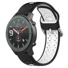 For Amazfit GTR 47mm 22mm Breathable Two-Color Silicone Watch Band(Black+White) - 1