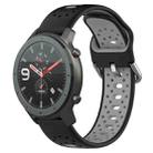 For Amazfit GTR 47mm 22mm Breathable Two-Color Silicone Watch Band(Black+Grey) - 1